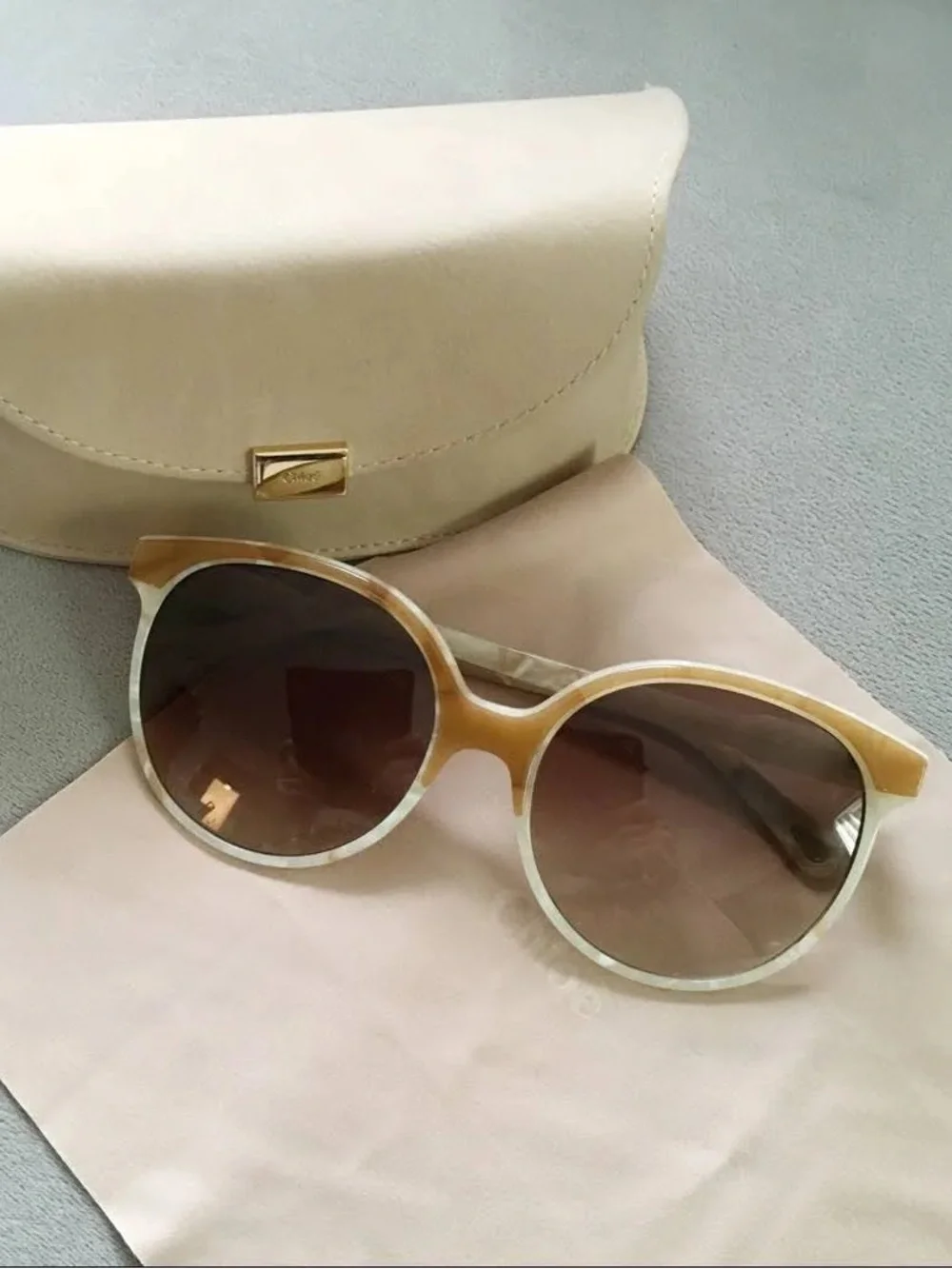 Chloe CE733S Tan Cream Oversized Glasses